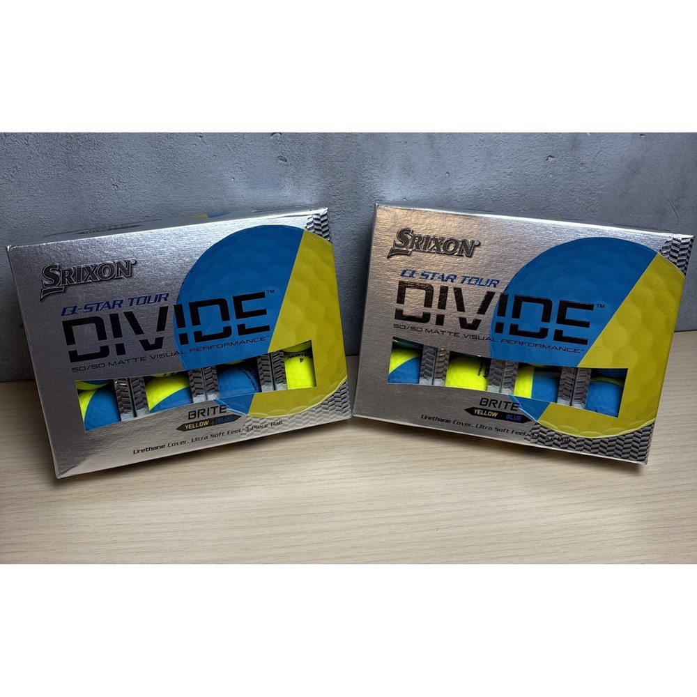 2 Boxes Of 12 Srixon Q-Star Tour Divide Golf Balls  - Blue Yellow